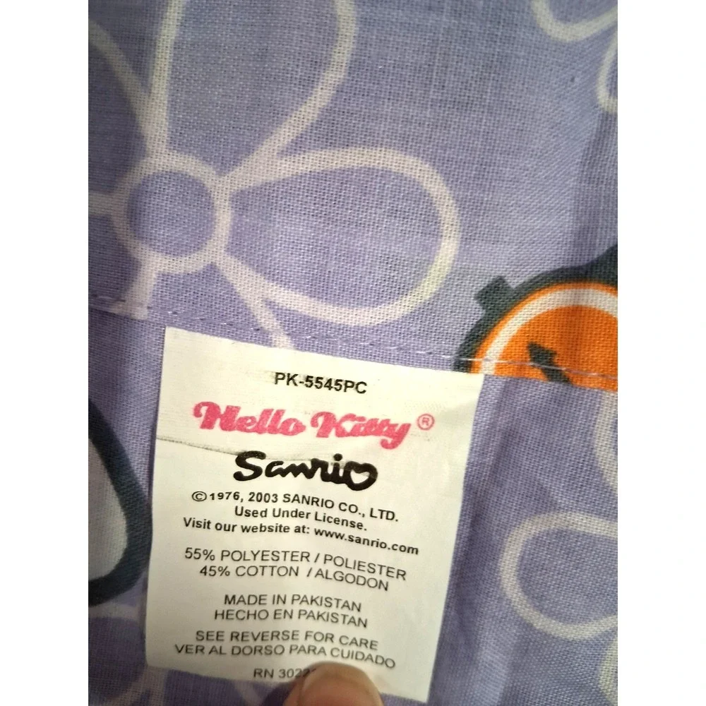 Y2K  2003 Hello Kitty Curtain Valances‎ Purple Flower Set of 2 Shopping Kawaii